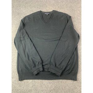 Banana Republic Mens Silk/Cotton Pullover V Neck Sweater Size XL Black